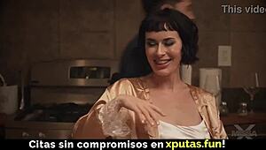 i'm passionate brunette milf fucking spanish sub in stockings creampie