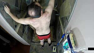 watch brunette latina hairy pussy gape in latex gloves backstage humiliation