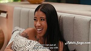 stepsisters' party surprise becomes wet lesbian foursome lick fest khloe kapri shay sights ameena green rose carter 💦👯‍♀️