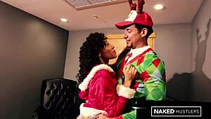 big booty ebony jayla foxx gets festive pounding