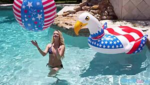 riley star, that cute blonde teen, gets fucked hard at the party by gi joey with hair pulling