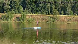 sup girl flashing pink micro bikini outdoors skinny slut!