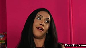 Randy Fuck Doll Gulps Massive Facial Cumshot!