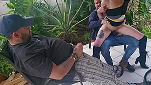 Dude my cuckold wife rides your cock cowgirl while I cum on her tits 😂💦