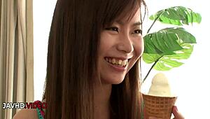Naughty Japanese Teen Naosima Ai's Tight Pussy Craves Creamy Jizz Load Inside
