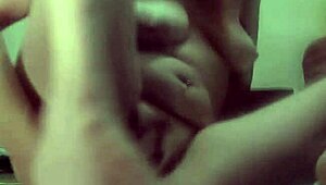 Juicy pussy and ass stretched wide by huge carrots dp