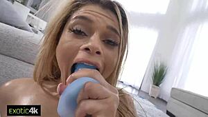 latina slut oiled up and bouncing on that monster cock 😍🔥