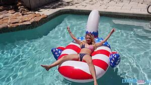 riley star, that cute blonde teen, gets fucked hard at the party by gi joey with hair pulling