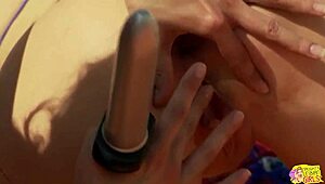 sunbathing beauties grope lick tits on beach