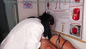 nurse sees his raging hard on and can't resist