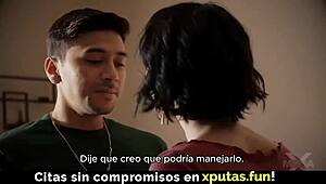 i'm passionate brunette milf fucking spanish sub in stockings creampie