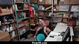 caucasian teen 18+ caught stealing store merchandise by sneaky burglar cop