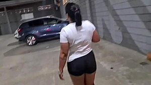 Gym girl skips panties trainer smells sweaty pussy bangs bathroom creampie