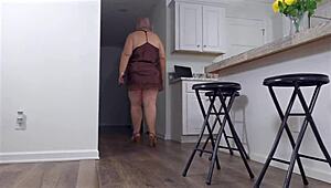 hey check this big booty bbw granny maid rip her minidress for dripping wet pussy upskirt closeup 😘🔥