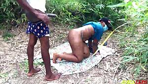Blonde farm teen bent over doggystyle for wet pussy pounding and outdoor cumshot on big ass