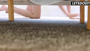 ever seen lovely lesbians dive into a steamy threeway?