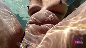 underwater pool pussy lick fest nina rivera sully savage ebony heat