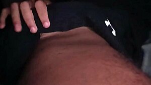 muscular bodybuilder jerks his huge monster cock in tight gym clothes moaning loud on bed during intense solo masturbation session