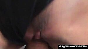 check out vicky vette's big tits bouncing on cock cowgirl style