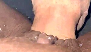 Asian Man Fills Ebony Pussy with Deep Creampie After Intense Licking Session