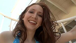 Redhead milf mother-in-law bent over for deepthroat then gaping anal assfucking in fishnets and heels