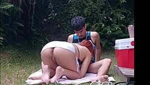 Neighbor shows up while sunbathing and fucks my wet pussy outside