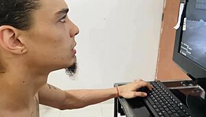 trying to stay quiet as roommate pounds my tight pussy next door