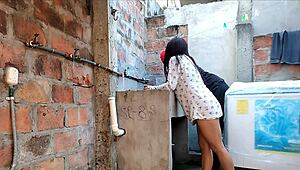 Neighbor's nightgown slips open pink pussy flashes right there