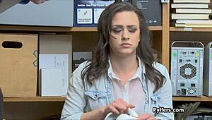 GUARD Pounds Perky Teen Thief's Ass Hard!