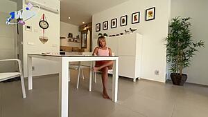 Her Explosive Orgasm Hits During Anal Plug Blowjob