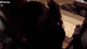 outdoor spanking leads to pierced nipple lesbians strapon doggystyle orgy