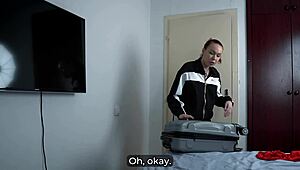 STEP MOM TRIES STEP SON'S SECRET TOY ON HOTEL BED!