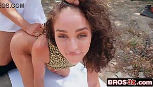 whoa this petite latina hiker screams as big dick stranger face fucks her outdoors 😱🍆