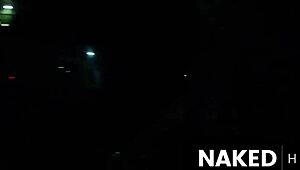 Blonde Natasha sucks dick deep on dating site bathroom hookup