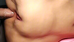 SHAVED FAT PUSSY TAKES DOUBLE ANAL TOYS AND HANDJOBS CLOSE-UP