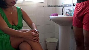 Taboo Stepmom Voyeurs Stepsons Piss Show in Kinky Family Moment