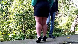 Peek at This Chubby Hairy Mother-in-Law Peeing Wild on Street Like a Cow