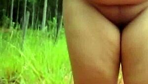 Pregnant Wife Strips Naked for Outdoor Public Cuckold Exposure in Rural Forest Nature Road