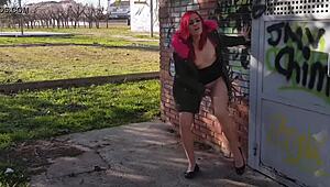 Amped Teen Squirts Wild In Crowded Park Exposure