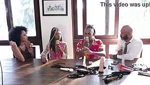 Brazilian black RJ couple battles prejudice via public lingerie sex in sheer red