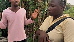 nigerian schoolgirl dragged into jungle depths for raw village fuck