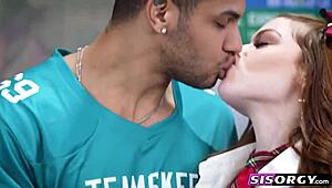 Stepsisters Ride Monster Cocks Doggystyle And Cowgirl In Classroom Cheat Session