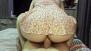 stepmom rides my cock teaching perfect pull out from her tight milf pussy