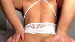 riding huge dildo sexy lingerie perfect ass wet pussy clit play