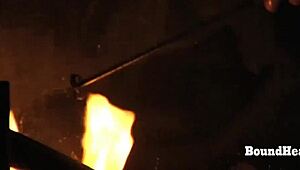 mistress brands slave girl's pussy with hot lezdom mark 😈🔥