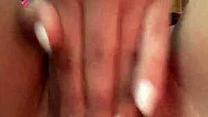 Peek at Sexy Brunette Student Slut's Dripping Hairy Big Pussy Close-Up Jerk Off Instructions