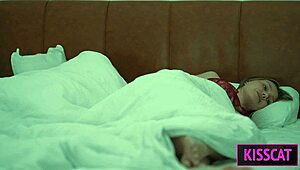 hey mommy's sharing the bed with stepson waiting for hubby ends in huge facial creampie surprise 😏💦