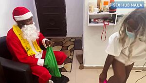 ebony petite christmas fuck stirs wild emotions