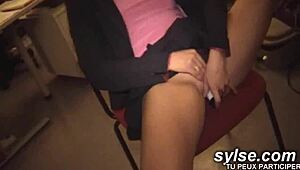 Two nasty french lesbian teens sneak into forest for public outdoor pussy licking frenzy