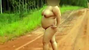 Pregnant Wife Strips Naked for Outdoor Public Cuckold Exposure in Rural Forest Nature Road
